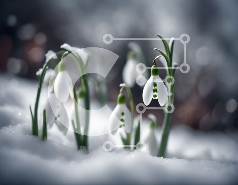 Intra Συλλεκτικό Ξύλινο Παζλ Plywood  4mm - Χιονοσταλίδες που ανθίζουν στο χιόνι Σε Ξύλινο Κουτί - Διαστάσεις: 10x10 cm – 25 κομμάτια