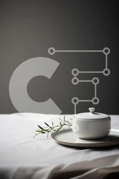 Σετ των 2 Intra Συλλεκτικό Ξύλινο Παζλ Plywood  4mm - Λευκό πιατάκι με πιάτο και κλωναράκι δεντρολίβανου σε άδειο τραπεζομάντιλο Σε Ξύλινο Κουτί - Διαστάσεις: 10x10 cm – 25 κομμάτια