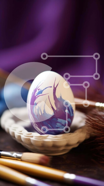 Intra Συλλεκτικό Ξύλινο Παζλ Plywood  4mm - Πασχαλινό βάψιμο αυγών με πινέλα και μπογιές Σε Ξύλινο Κουτί - Διαστάσεις Puzzle: 10x10 cm – 25 κομμάτια