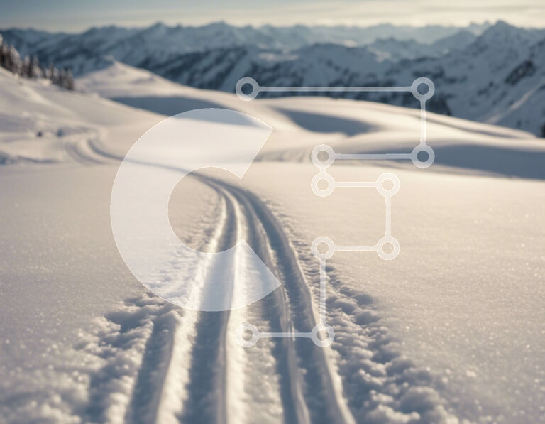 Intra Συλλεκτικό Ξύλινο Παζλ Plywood  4mm - Πίστες σκι στη χιονισμένη βουνοπλαγιά Σε Ξύλινο Κουτί - Διαστάσεις Puzzle: 10x10 cm – 25 κομμάτια