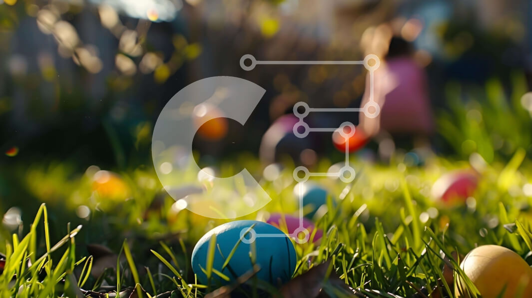 Intra Συλλεκτικό Ξύλινο Παζλ Plywood  4mm - Πολύχρωμα Πασχαλινά αυγά στη χλόη Σε Ξύλινο Κουτί - Διαστάσεις Puzzle: 10x10 cm – 25 κομμάτια