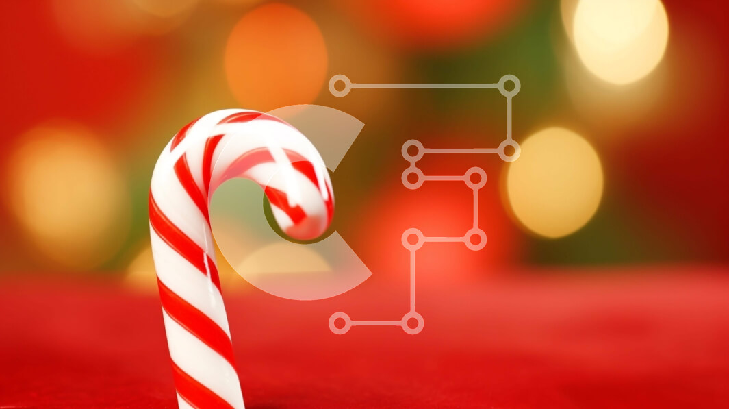 Intra Συλλεκτικό Ξύλινο Παζλ Plywood  4mm - Εορταστικό ζαχαροκάλαμο με κόκκινες και λευκές ρίγες σε διακοσμητικό κόκκινο τραπεζομάντιλο Σε Ξύλινο Κουτί - Διαστάσεις: 10x10 cm – 25 κομμάτια