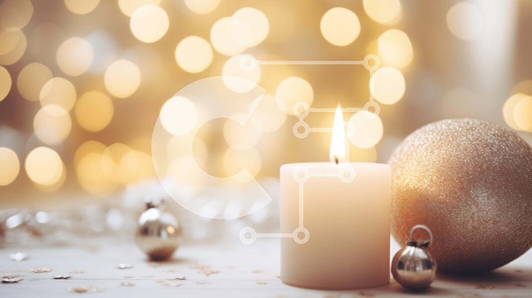 Intra Συλλεκτικό Ξύλινο Παζλ Plywood  4mm - Κερί, χρυσά στολίδια και φώτα Bokeh Σε Ξύλινο Κουτί - Διαστάσεις: 10x10 cm – 25 κομμάτια