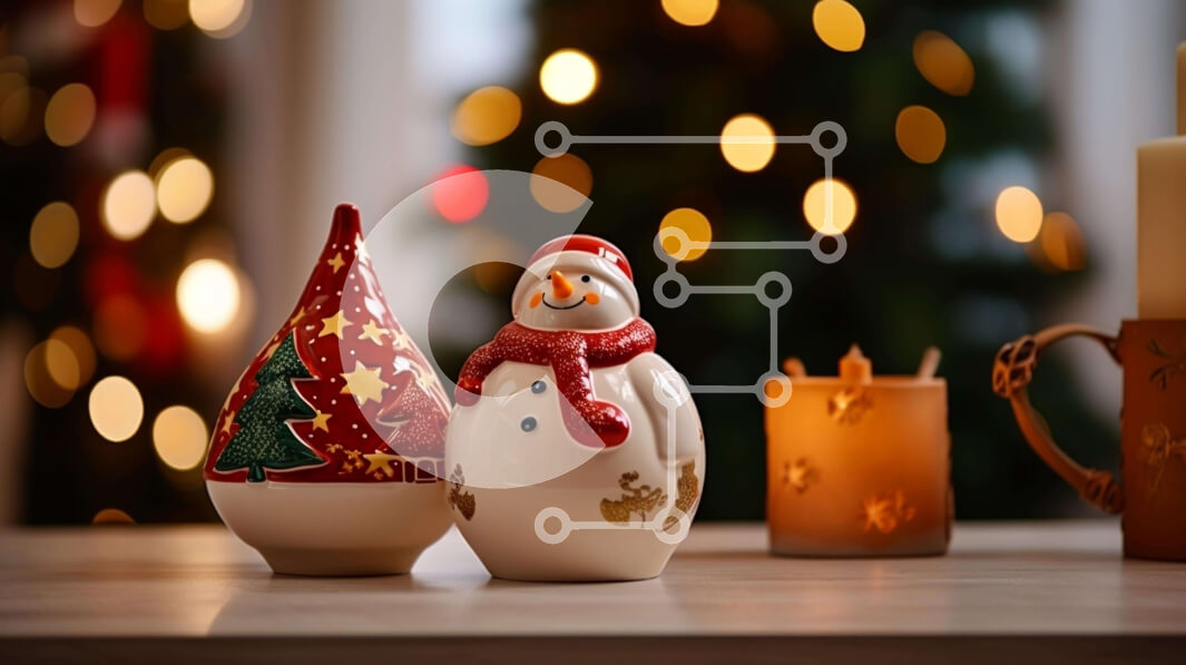 Intra Συλλεκτικό Ξύλινο Παζλ Plywood  4mm - Κεραμικά ειδώλια χιονάνθρωποι διακοσμημένα για τις γιορτές Σε Ξύλινο Κουτί - Διαστάσεις: 10x10 cm – 25 κομμάτια