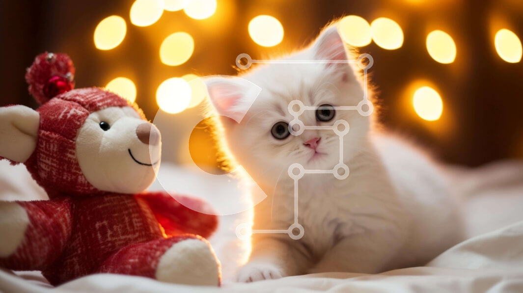 Σετ των 2 Intra Συλλεκτικό Ξύλινο Παζλ Plywood  4mm - Λευκό γατάκι και αρκουδάκι Σε Ξύλινο Κουτί - Διαστάσεις: 10x10 cm – 25 κομμάτια