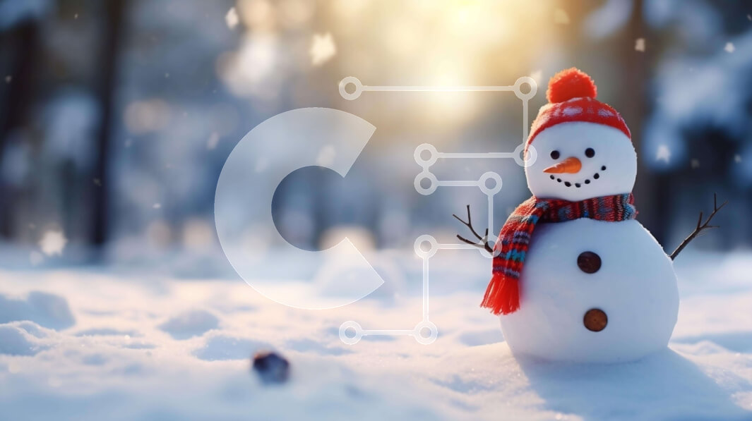 Intra Συλλεκτικό Ξύλινο Παζλ Plywood  4mm - Χιονάνθρωπος στο χιόνι με ερυθρόλευκη στολή Σε Ξύλινο Κουτί - Διαστάσεις Puzzle: 10x10 cm – 25 κομμάτια