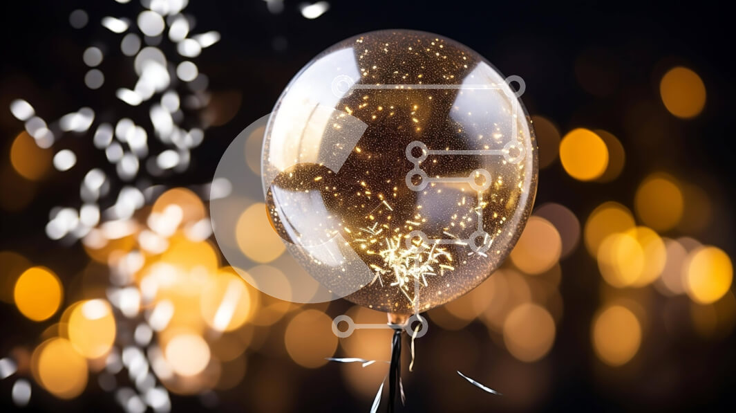 Intra Συλλεκτικό Ξύλινο Παζλ Plywood  4mm - Μπαλόνι με Βεγγαλικά για Γιορτές και Ευτυχία Σε Ξύλινο Κουτί - Διαστάσεις: 10x10 cm – 25 κομμάτια