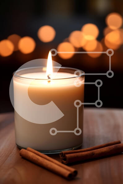 Intra Συλλεκτικό Ξύλινο Παζλ Plywood  4mm - Κερί με ξυλάκια κανέλας σε ξύλινο τραπέζι Σε Ξύλινο Κουτί - Διαστάσεις Puzzle: 10x10 cm – 25 κομμάτια