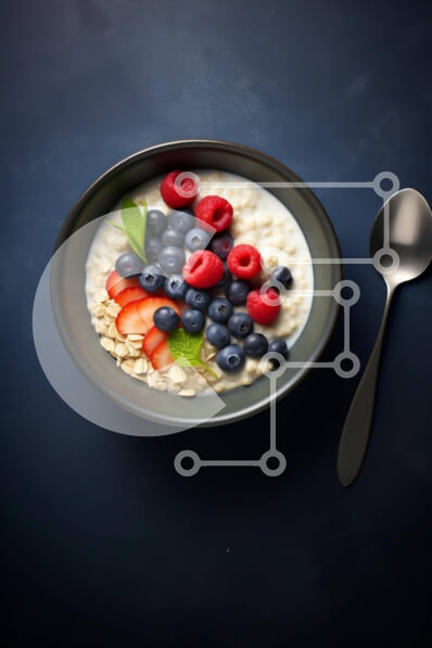 Σετ των 2 Intra Συλλεκτικό Ξύλινο Παζλ Plywood  4mm - Μπολ με πλιγούρι βρώμης με μούρα και γκρανόλα Σε Ξύλινο Κουτί - Διαστάσεις: 10x10 cm – 25 κομμάτια