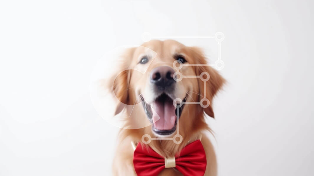 Σετ των 2 Intra Συλλεκτικό Ξύλινο Παζλ Plywood  4mm - Σκύλος Golden Retriever με κόκκινο παπιγιόν Σε Ξύλινο Κουτί - Διαστάσεις: 10x10 cm – 25 κομμάτια