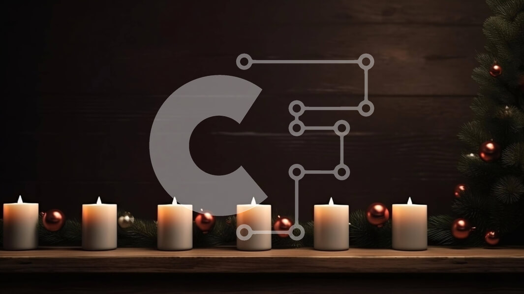 Intra Συλλεκτικό Ξύλινο Παζλ Plywood  4mm - Σειρά από κεριά και διακοσμήσεις χριστουγεννιάτικων δέντρων Σε Ξύλινο Κουτί - Διαστάσεις: 10x10 cm – 25 κομμάτια