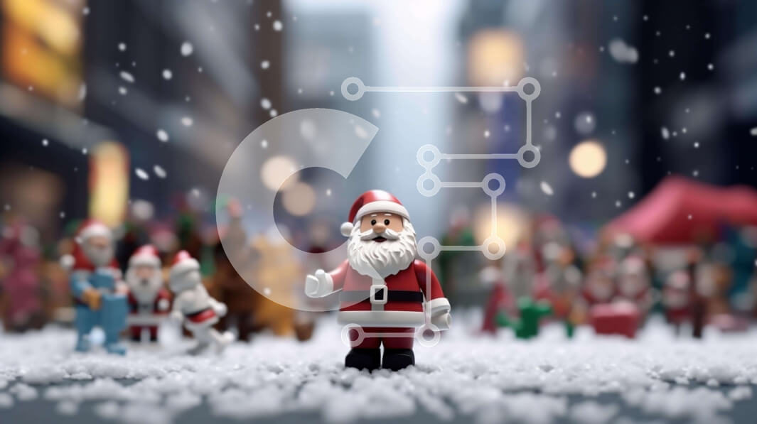 Intra Συλλεκτικό Ξύλινο Παζλ Plywood  4mm - Lego Φιγούρα Άγιου Βασίλη στο χιόνι με εορταστική ατμόσφαιρα Σε Ξύλινο Κουτί - Διαστάσεις: 10x10 cm – 25 κομμάτια