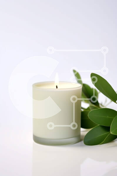 Intra Συλλεκτικό Ξύλινο Παζλ Plywood  4mm - Κερί και κλαδί ελιάς σε άσπρο φόντο Σε Ξύλινο Κουτί - Διαστάσεις Puzzle: 10x10 cm – 25 κομμάτια