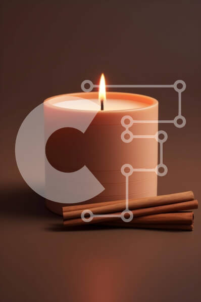 Intra Συλλεκτικό Ξύλινο Παζλ Plywood  4mm - Κεριά και ξυλάκια κανέλας σε καφέ φόντο Σε Ξύλινο Κουτί - Διαστάσεις Puzzle: 10x10 cm – 25 κομμάτια