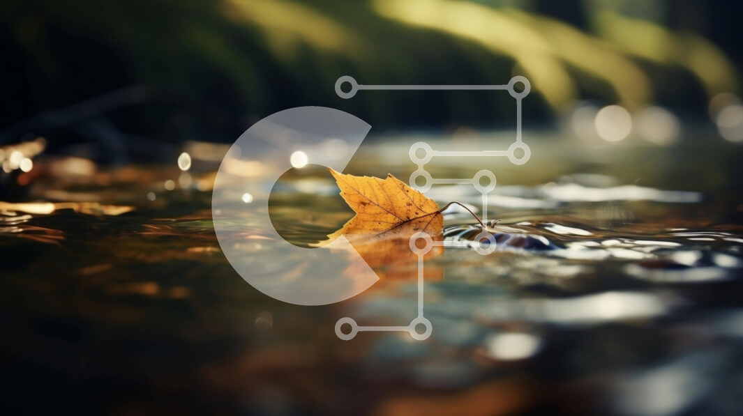 Intra Συλλεκτικό Ξύλινο Παζλ Plywood  4mm - Φθινοπωρινό φύλλο που επιπλέει στον ποταμό Σε Ξύλινο Κουτί - Διαστάσεις: 10x10 cm – 25 κομμάτια