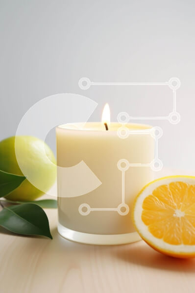 Intra Συλλεκτικό Ξύλινο Παζλ Plywood  4mm - Κερί και εσπεριδοειδή σε ένα τραπέζι Σε Ξύλινο Κουτί - Διαστάσεις Puzzle: 10x10 cm – 25 κομμάτια