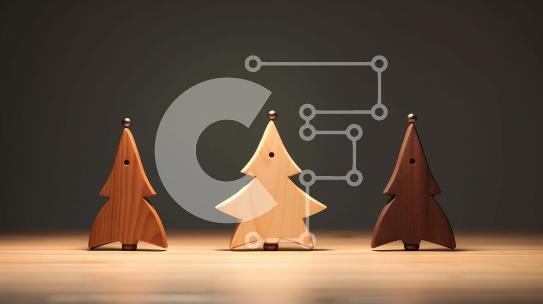 Intra Συλλεκτικό Ξύλινο Παζλ Plywood  4mm - Τρία ξύλινα ειδώλια δέντρων στη σειρά Σε Ξύλινο Κουτί - Διαστάσεις Puzzle: 10x10 cm – 25 κομμάτια