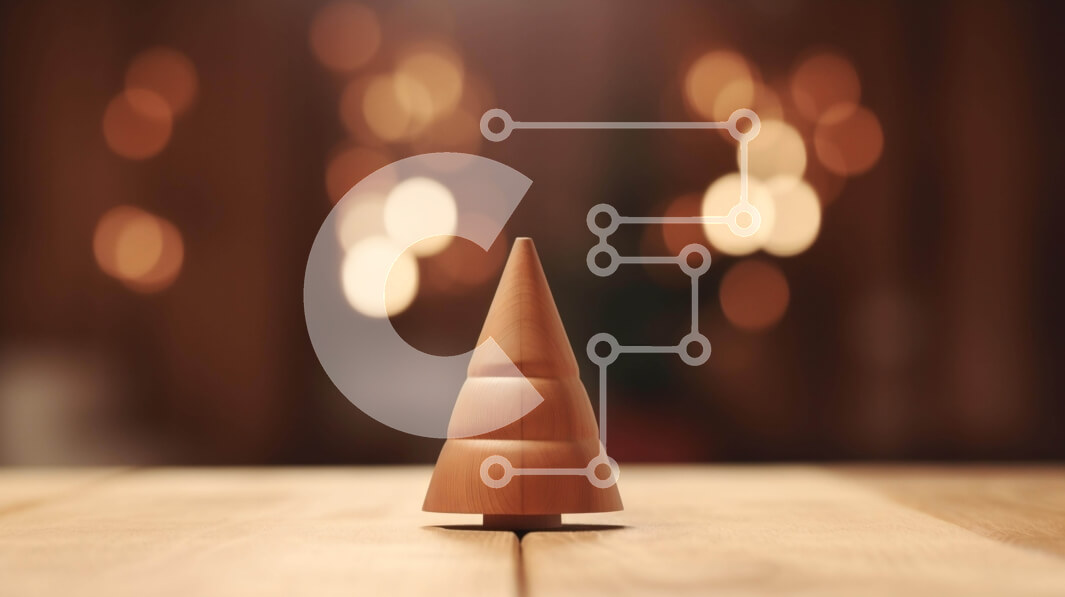 Intra Συλλεκτικό Ξύλινο Παζλ Plywood  4mm - Μικρό ξύλινο δέντρο σε ημιτελές τραπέζι με θολά φώτα και φόντο Bokeh Σε Ξύλινο Κουτί - Διαστάσεις Puzzle: 10x10 cm – 25 κομμάτια