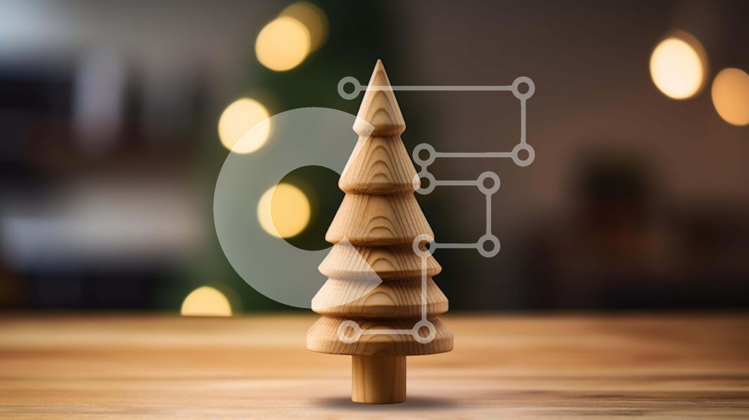 Intra Συλλεκτικό Ξύλινο Παζλ Plywood  4mm - Ξύλινος στολισμός Χριστουγεννιάτικου Δέντρου με Κόκκινα και Πράσινα Φώτα Σε Ξύλινο Κουτί - Διαστάσεις: 10x10 cm – 25 κομμάτια