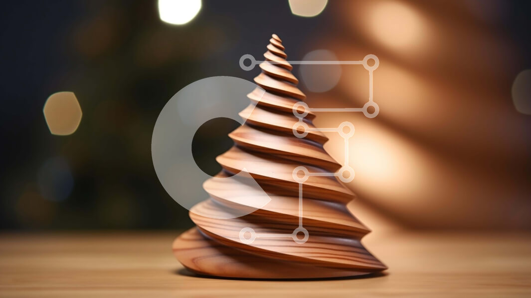 Intra Συλλεκτικό Ξύλινο Παζλ Plywood  4mm - Ξύλινο σπειροειδή δέντρο σε ημιτελές ξύλινο τραπέζι Σε Ξύλινο Κουτί - Διαστάσεις: 10x10 cm – 25 κομμάτια