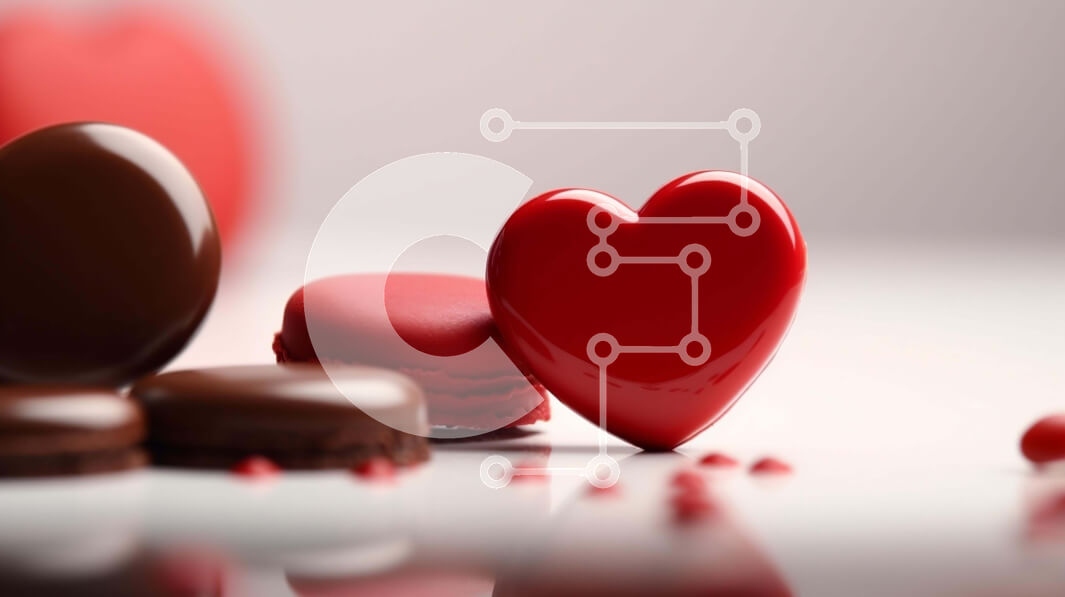 Σετ των 2 Intra Συλλεκτικό Ξύλινο Παζλ Plywood  4mm - Αμυγδαλωτά και καραμέλα σε σχήμα καρδιάς στο τραπέζι Σε Ξύλινο Κουτί - Διαστάσεις: 10x10 cm – 25 κομμάτια