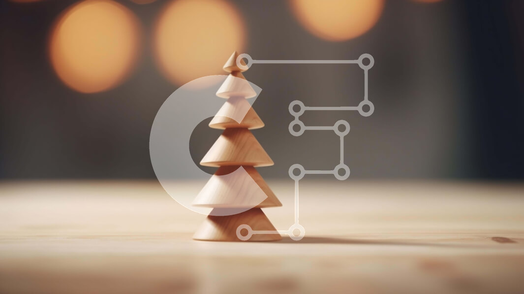 Intra Συλλεκτικό Ξύλινο Παζλ Plywood  4mm - Μικρό ξύλινο χριστουγεννιάτικο δέντρο με θολά φώτα Σε Ξύλινο Κουτί - Διαστάσεις: 10x10 cm – 25 κομμάτια