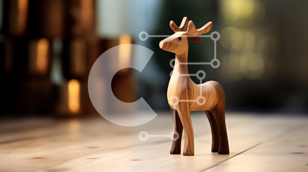 Intra Συλλεκτικό Ξύλινο Παζλ Plywood  4mm - Ξύλινο ειδώλιο ελαφιού σε ξύλινο πάτωμα με κηροπήγια Σε Ξύλινο Κουτί - Διαστάσεις: 10x10 cm – 25 κομμάτια