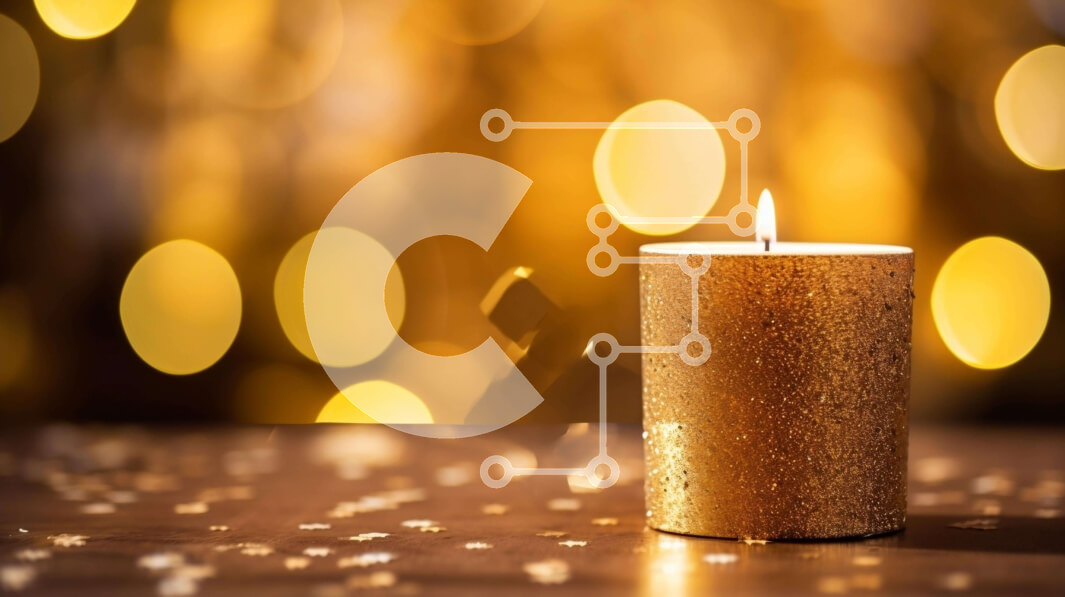 Intra Συλλεκτικό Ξύλινο Παζλ Plywood  4mm - Χρυσό κερί σε ξύλινο τραπέζι με κομφετί Σε Ξύλινο Κουτί - Διαστάσεις: 10x10 cm – 25 κομμάτια