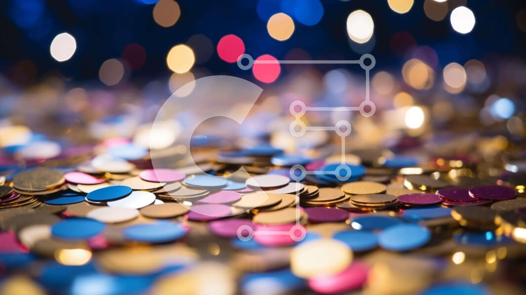 Intra Συλλεκτικό Ξύλινο Παζλ Plywood  4mm - Πολύχρωμα νομίσματα διάσπαρτα στο τραπέζι Σε Ξύλινο Κουτί - Διαστάσεις Puzzle: 10x10 cm – 25 κομμάτια