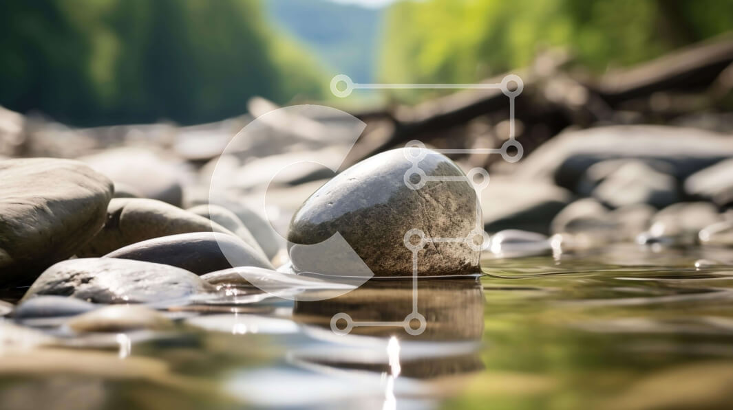 Intra Συλλεκτικό Ξύλινο Παζλ Plywood  4mm - Βράχος στο νερό με δέντρα και βράχους Σε Ξύλινο Κουτί - Διαστάσεις: 10x10 cm – 25 κομμάτια