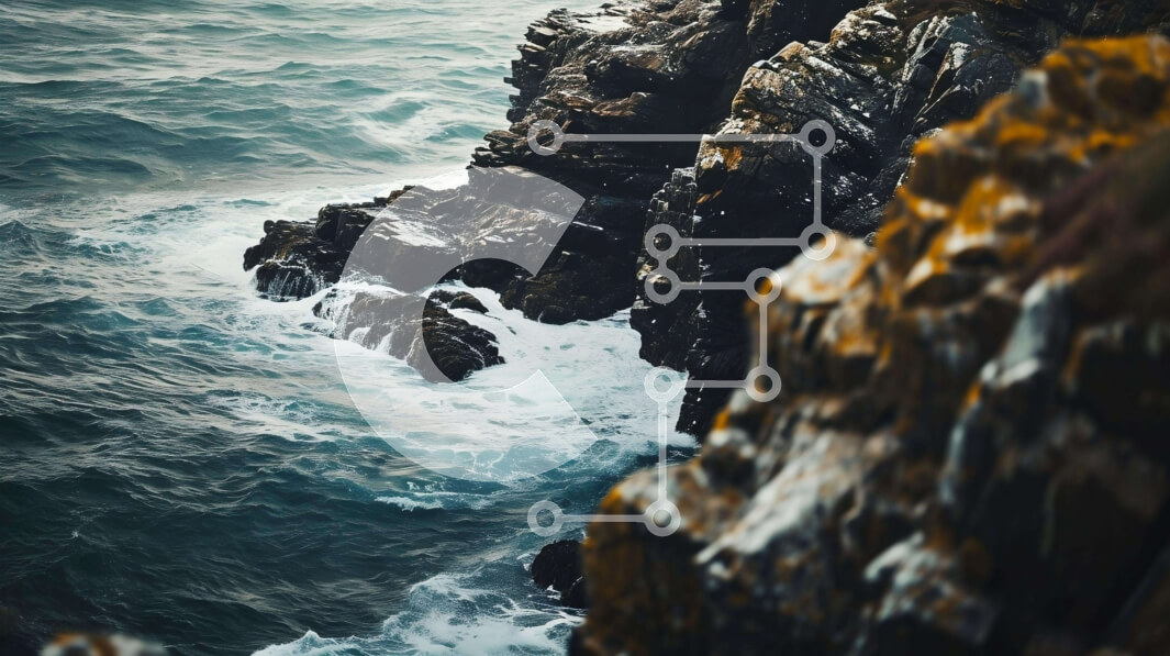 Intra Συλλεκτικό Ξύλινο Παζλ Plywood  4mm - Τα κύματα του ωκεανού συντρίβουν στη βραχώδη ακτή Σε Ξύλινο Κουτί - Διαστάσεις: 10x10 cm – 25 κομμάτια