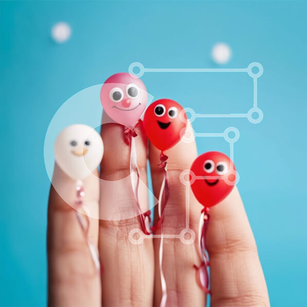 Intra Συλλεκτικό Ξύλινο Παζλ Plywood  4mm - Γιορτή με πολύχρωμα μπαλόνια Σε Ξύλινο Κουτί - Διαστάσεις Puzzle: 10x10 cm – 25 κομμάτια