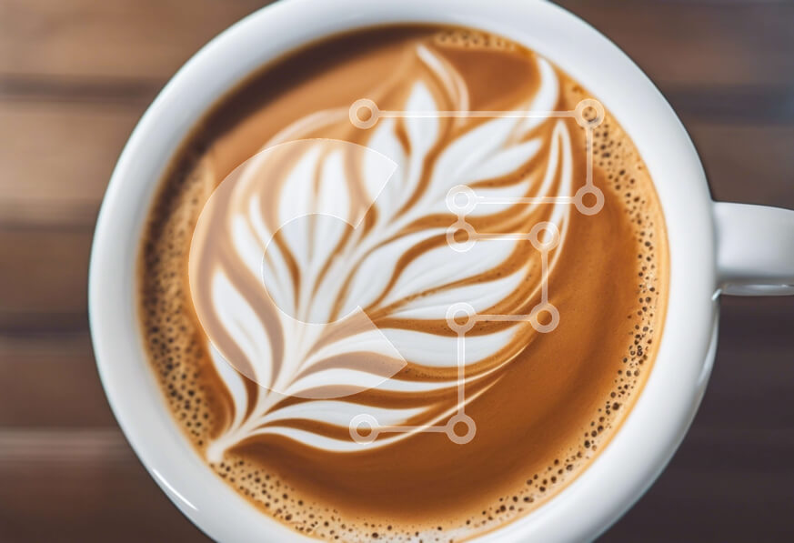 Σετ των 2 Intra Συλλεκτικό Ξύλινο Παζλ Plywood  4mm - Φλιτζάνι καφέ με σχέδιο φύλλων σε ξύλινο τραπέζι Σε Ξύλινο Κουτί - Διαστάσεις: 10x10 cm – 25 κομμάτια