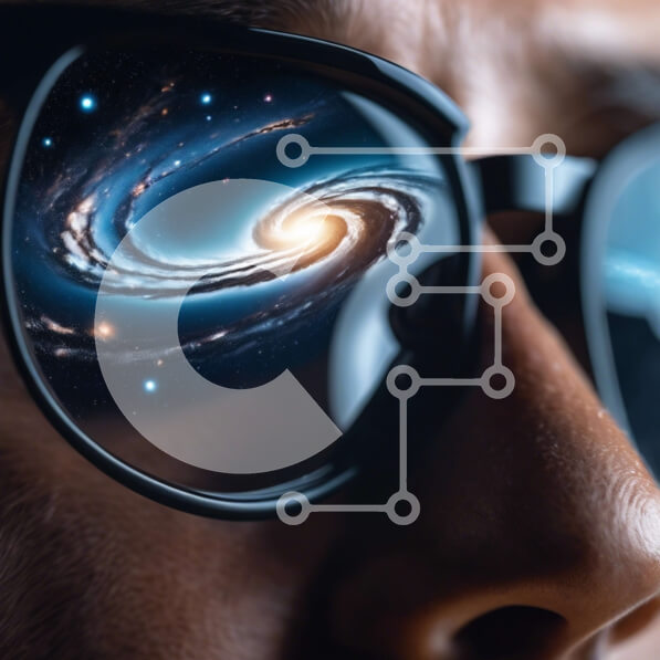 Intra Συλλεκτικό Ξύλινο Παζλ Plywood  4mm - Γυαλιά ηλίου Milky Way Galaxy Σε Ξύλινο Κουτί - Διαστάσεις Puzzle: 10x10 cm – 25 κομμάτια