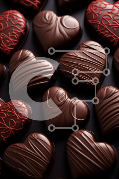 Σετ των 2 Intra Συλλεκτικό Ξύλινο Παζλ Plywood  4mm - Σοκολατένιες καραμέλες σε σχήμα καρδιάς για την ημέρα του Αγίου Βαλεντίνου Σε Ξύλινο Κουτί - Διαστάσεις: 10x10 cm – 25 κομμάτια