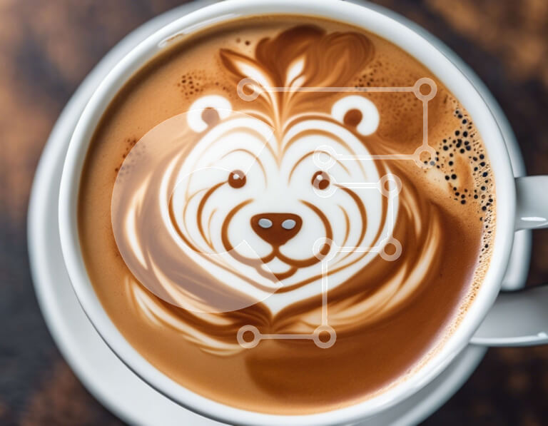 Σετ των 2 Intra Συλλεκτικό Ξύλινο Παζλ Plywood  4mm - Περίπλοκο Latte Art σε σχήμα αρκούδας σε ένα φλιτζάνι καφέ Σε Ξύλινο Κουτί - Διαστάσεις: 10x10 cm – 25 κομμάτια