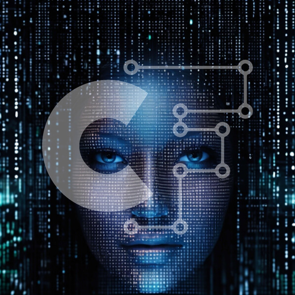 Intra Συλλεκτικό Ξύλινο Παζλ Plywood  4mm - Αφηρημένο ψηφιακό μοτίβο γυναικείου προσώπου Σε Ξύλινο Κουτί - Διαστάσεις Puzzle: 10x10 cm – 25 κομμάτια