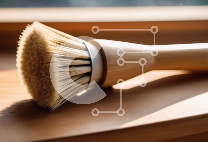 Intra Συλλεκτικό Ξύλινο Παζλ Plywood  4mm - Ξύλινη βούρτσα στο περβάζι ανοιχτού παραθύρου Σε Ξύλινο Κουτί - Διαστάσεις: 10x10 cm – 25 κομμάτια