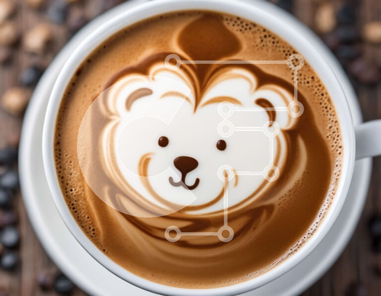 Σετ των 2 Intra Συλλεκτικό Ξύλινο Παζλ Plywood  4mm - Φλιτζάνι καφέ με Bear Art και κόκκους καφέ Σε Ξύλινο Κουτί - Διαστάσεις: 10x10 cm – 25 κομμάτια