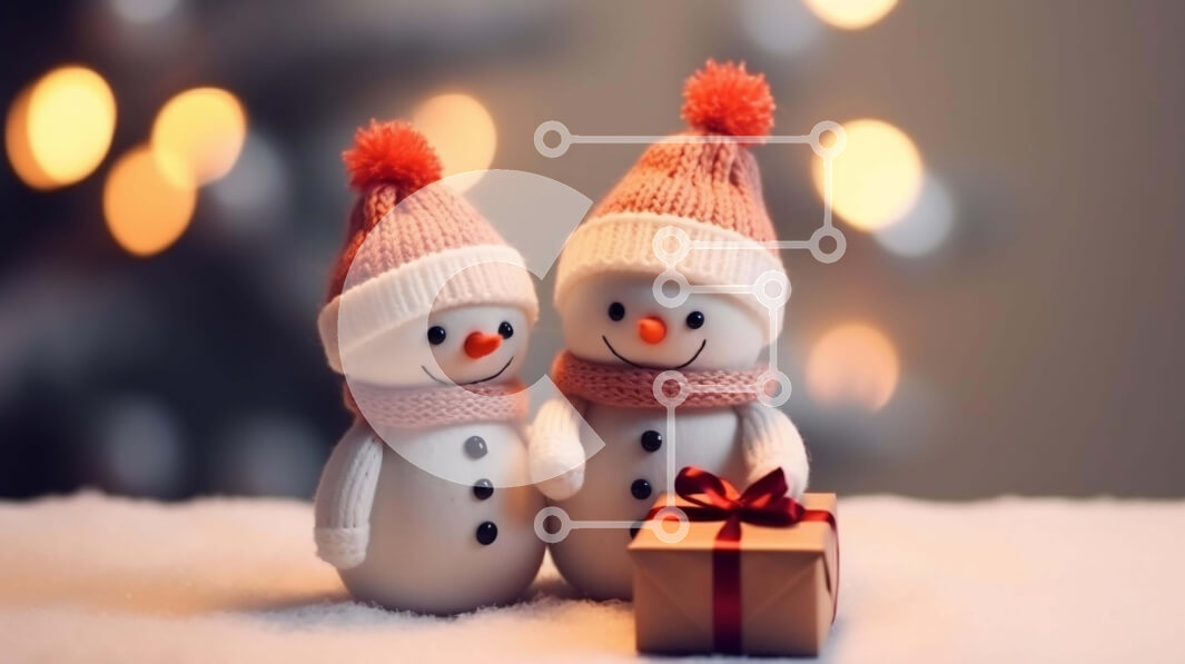 Intra Συλλεκτικό Ξύλινο Παζλ Plywood  4mm - Χειμερινοί χιονάνθρωποι με κουτί δώρου Σε Ξύλινο Κουτί - Διαστάσεις: 10x10 cm – 25 κομμάτια