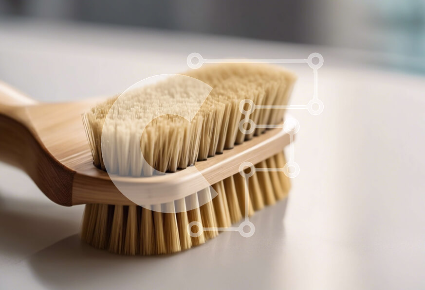 Intra Συλλεκτικό Ξύλινο Παζλ Plywood  4mm - Ξύλινη βούρτσα σε λευκή επιφάνεια Σε Ξύλινο Κουτί - Διαστάσεις: 10x10 cm – 25 κομμάτια