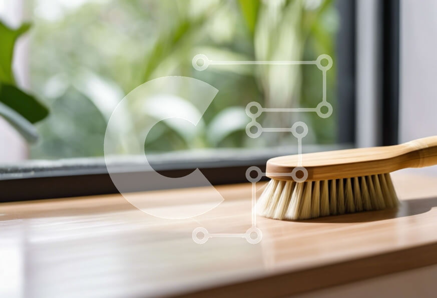 Intra Συλλεκτικό Ξύλινο Παζλ Plywood  4mm - Ξύλινη βούρτσα στο περβάζι παραθύρου με πράσινο εσωτερικό Σε Ξύλινο Κουτί - Διαστάσεις: 10x10 cm – 25 κομμάτια