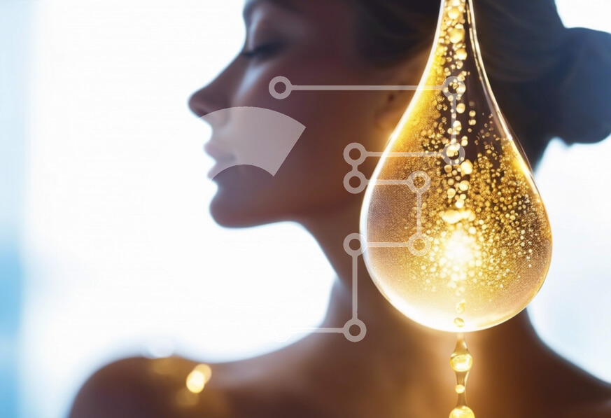 Intra Συλλεκτικό Ξύλινο Παζλ Plywood  4mm - Γυναίκα με αιωρούμενο σταγονίδιο που περιβάλλεται από αιωρούμενο υγρό Σε Ξύλινο Κουτί - Διαστάσεις Puzzle: 10x10 cm – 25 κομμάτια