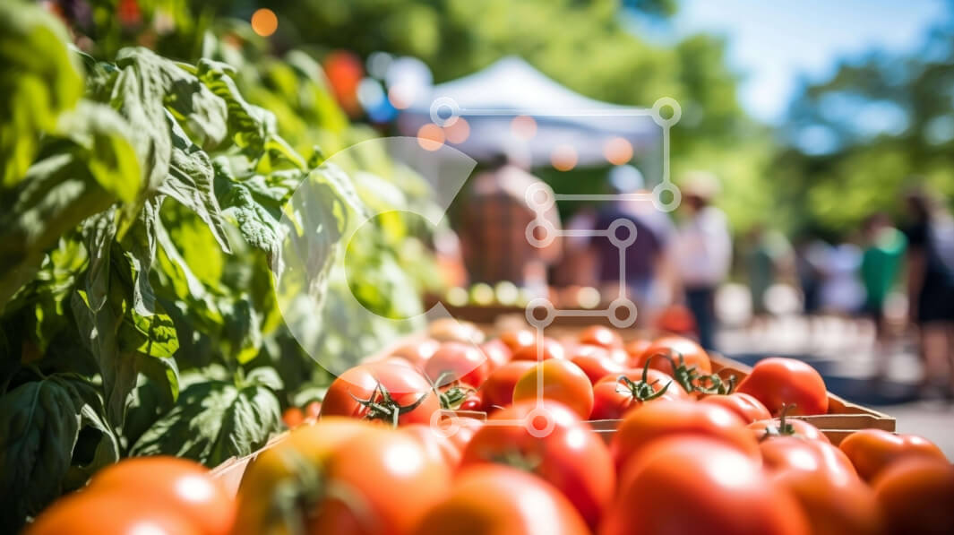 Σετ των 2 Intra Συλλεκτικό Ξύλινο Παζλ Plywood  4mm - Ντομάτες σε υπαίθρια αγορά Σε Ξύλινο Κουτί - Διαστάσεις: 10x10 cm – 25 κομμάτια