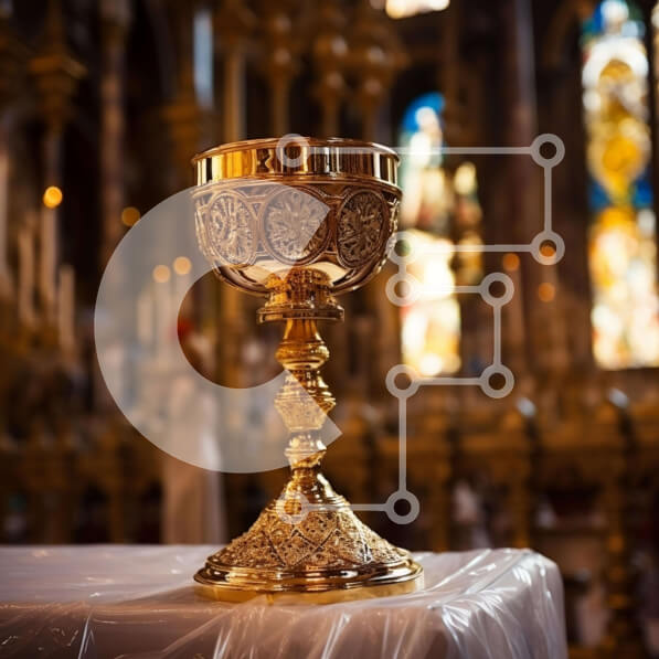 Intra Συλλεκτικό Ξύλινο Παζλ Plywood  4mm - Περίτεχνο χρυσό δισκοπότηρο σε μια εκκλησία Σε Ξύλινο Κουτί - Διαστάσεις Puzzle: 10x10 cm – 25 κομμάτια