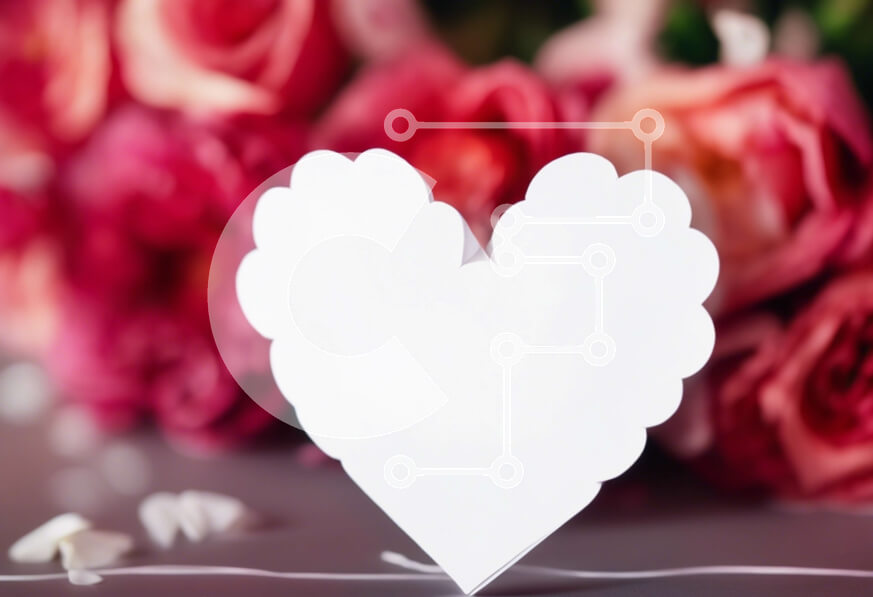 Intra Συλλεκτικό Ξύλινο Παζλ Plywood  4mm - Χάρτινο κόψιμο σε σχήμα καρδιάς με ροζ τριαντάφυλλα Σε Ξύλινο Κουτί - Διαστάσεις Puzzle: 10x10 cm – 25 κομμάτια