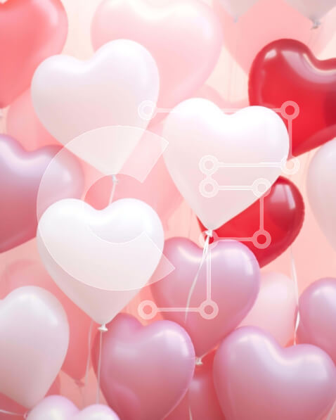 Intra Συλλεκτικό Ξύλινο Παζλ Plywood  4mm - Μπαλόνια σε σχήμα καρδιάς για την ημέρα του Αγίου Βαλεντίνου ή για ειδικές περιστάσεις Σε Ξύλινο Κουτί - Διαστάσεις: 10x10 cm – 25 κομμάτια