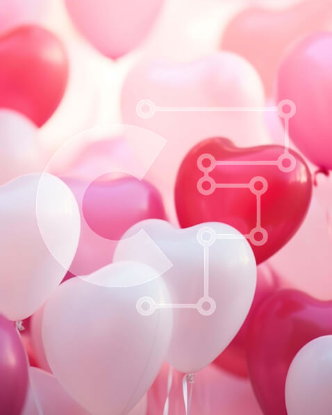 Intra Συλλεκτικό Ξύλινο Παζλ Plywood  4mm - Μπαλόνια σε σχήμα καρδιάς για τον εορτασμό ειδικών περιστάσεων Σε Ξύλινο Κουτί - Διαστάσεις: 10x10 cm – 25 κομμάτια