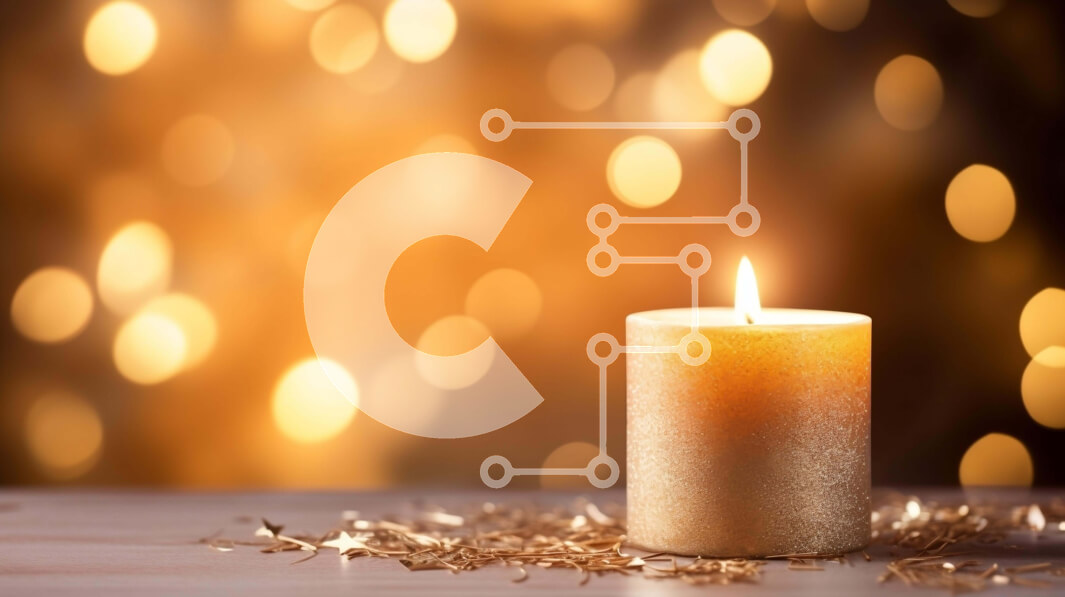 Intra Συλλεκτικό Ξύλινο Παζλ Plywood  4mm - Κερί σε ξύλινο τραπέζι με χρυσά φώτα Bokeh Σε Ξύλινο Κουτί - Διαστάσεις Puzzle: 10x10 cm – 25 κομμάτια