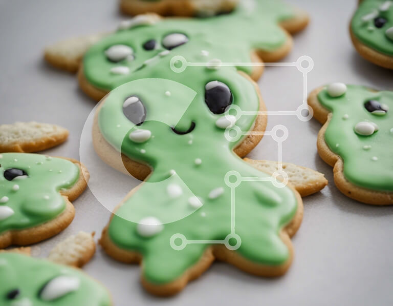 Σετ των 2 Intra Συλλεκτικό Ξύλινο Παζλ Plywood  4mm - Πράσινα μπισκότα εξωγήινων - νόστιμες και διασκεδαστικές λιχουδιές Σε Ξύλινο Κουτί - Διαστάσεις: 10x10 cm – 25 κομμάτια